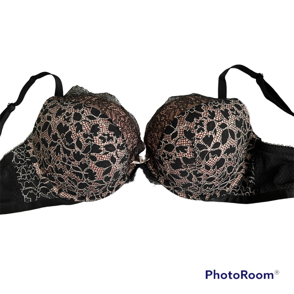 Victoria’s Secret Black, Pink and Lace Dream Angels Push Up bra